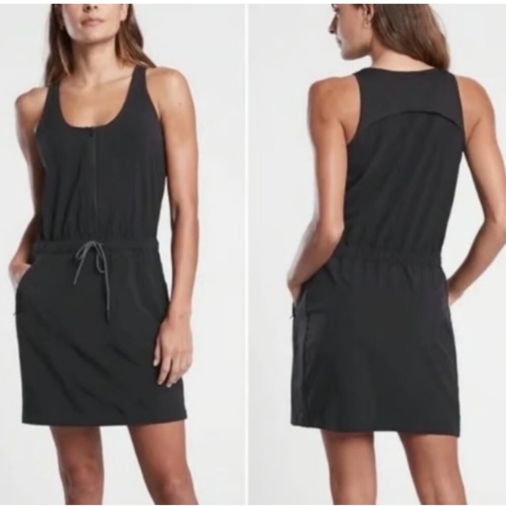 Athleta Black Skirt over shorts jumper athletic sport sleeveless size 12
